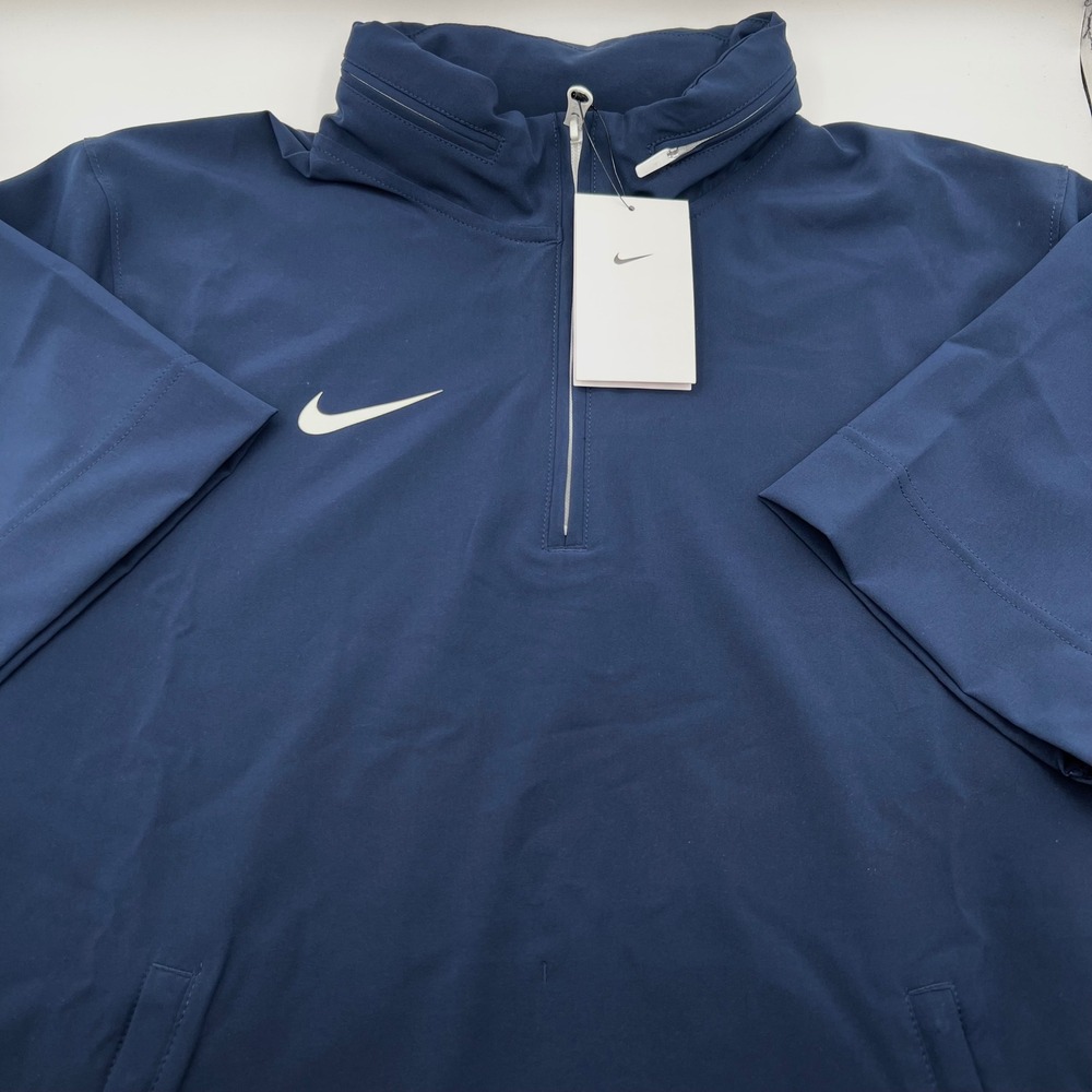Nike Lightweight Coaches Hooded SS 1/2 Zip Jacket Navy FJ9548-422 Size Small 539